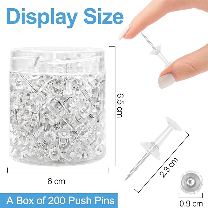 2400 Pcs Clear Push Pins, Standard Thumb Tacks - Image 2
