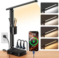 LED Desk Lamp with Power Strip, 3 AC Outlets & 4 USB Ports, Stepless Dimming & by Sompaty