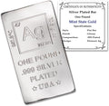 1 lb Silver Plated Bar .999 Pure Paperweight | Element Design by MintStateGold