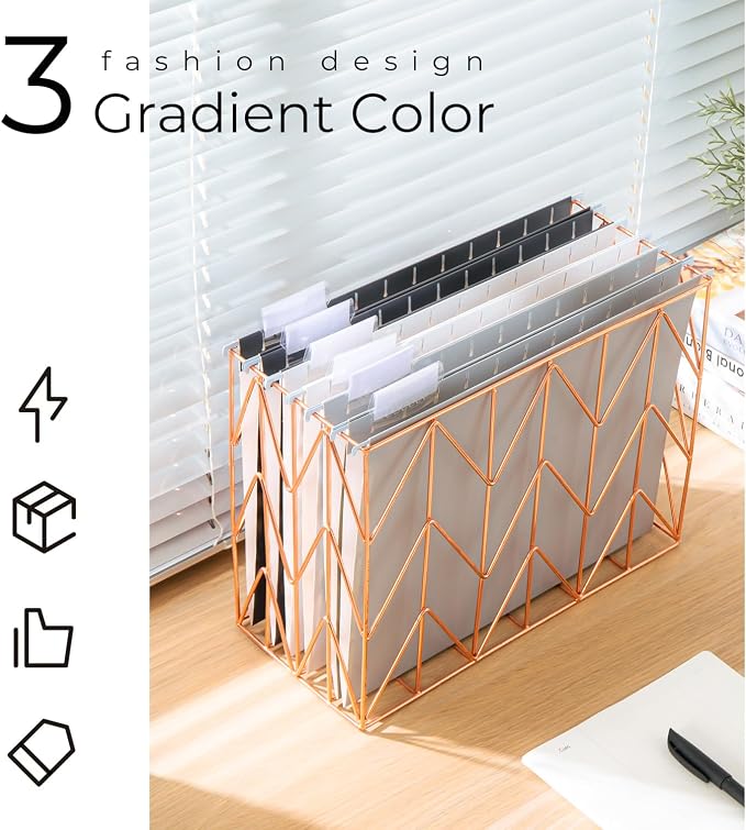 Y YOMA 18 Pack Gradient Hanging File Folders Letter Size Decorative Hanging - Image 4