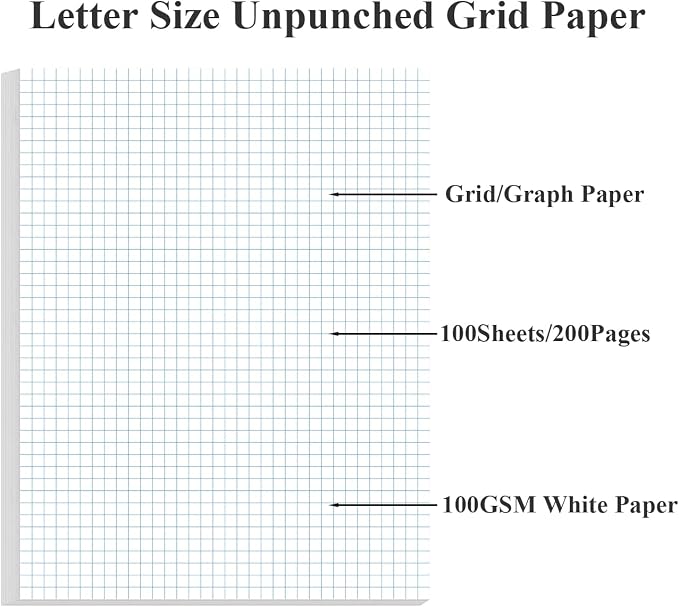 Graph Paper - A4 Unpunched Grid Paper, 300Sheets / 600Pages Double Sided - Image 2