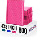 Fuxury Bubble Mailers 4x8" 800 Pack Pink Bubble Mailers Usable Size 4x7” Small by Fuxury