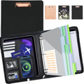Clipboard with Storage for Men Women, Leather Padfolio Portfolio with Zipper by KLLVE