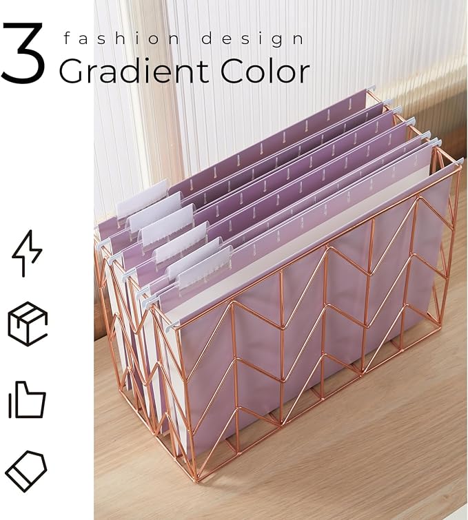 Y YOMA 18 Pack Gradient Hanging File Folders Letter Size Decorative Hanging - Image 4