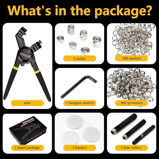 zonglan Heavy Duty Grommet Tool Kit of 1/2" 5/16" and 3/8" - Image 4
