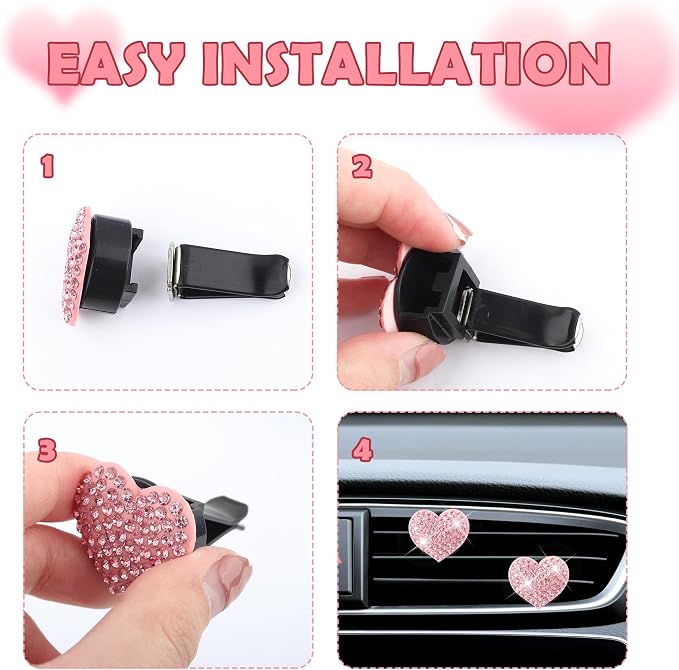 4PCS Heart-Shaped Car Vent Clips - Image 6
