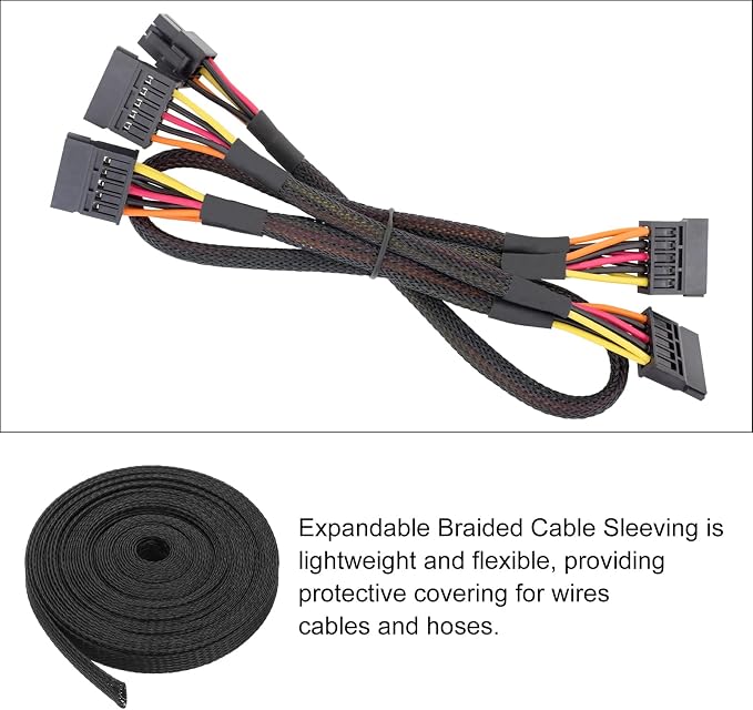 25ft PET Expandable Wire Loom 3/4 Inch, PET Braided Wire Sleeving Cable - Image 5
