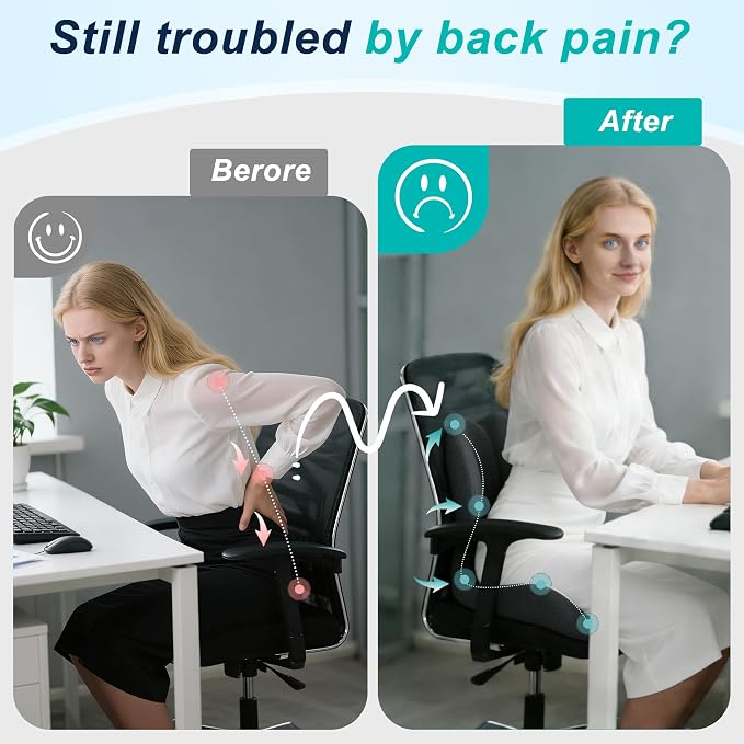 Seat Cushion for Office Chair and Car, Lumbar Support Pillow for Office Chair - Image 5