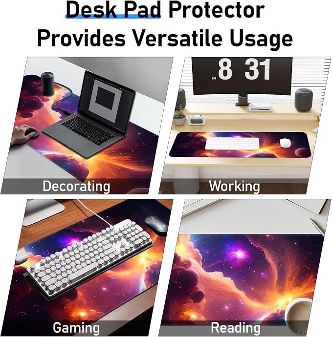 Gaming Mouse Pad, Galaxy Starry Sky Non-Slip Rubber Base - Image 7