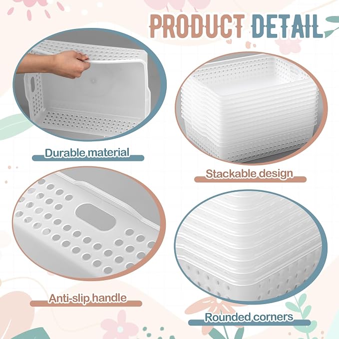Geetery 12 Pack Classroom Storage Baskets - Image 3