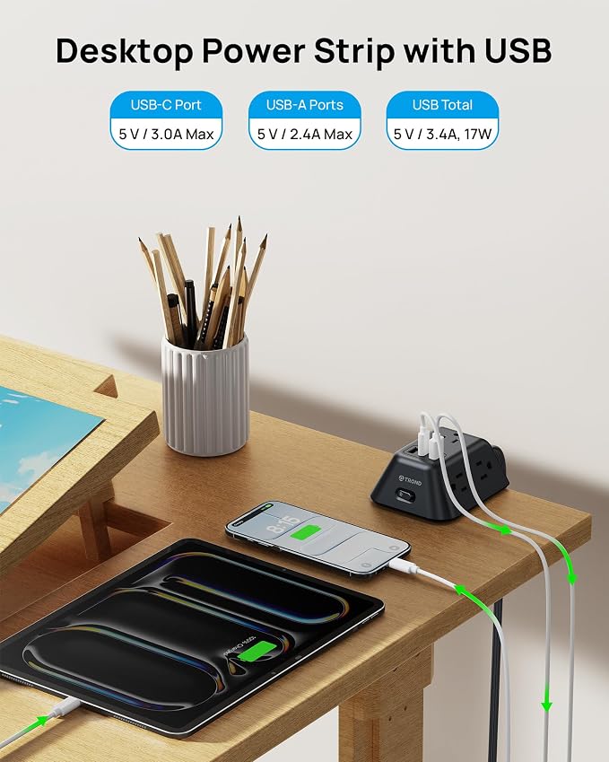 Desk Clamp Power Strip, Surge Protector - Image 4