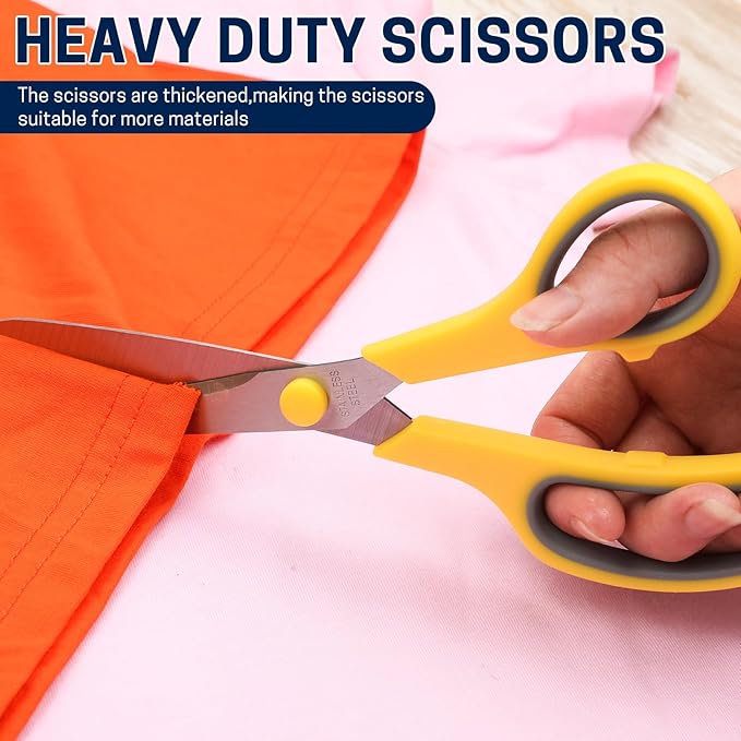 BURVAGY 24-Pack 8" All Purpose Heavy Duty Sharp Scissors Bulk - Image 6