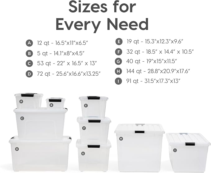 IRIS USA 6 Qt Stackable Plastic Storage Bins - Image 8