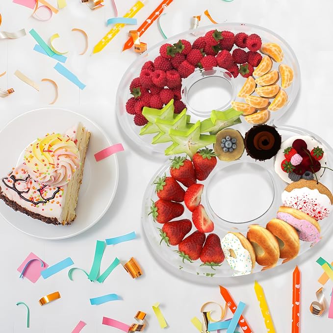 11" Acrylic Number Charcuterie Board Box, Reusable Fillable Number Cake Candy - Image 4