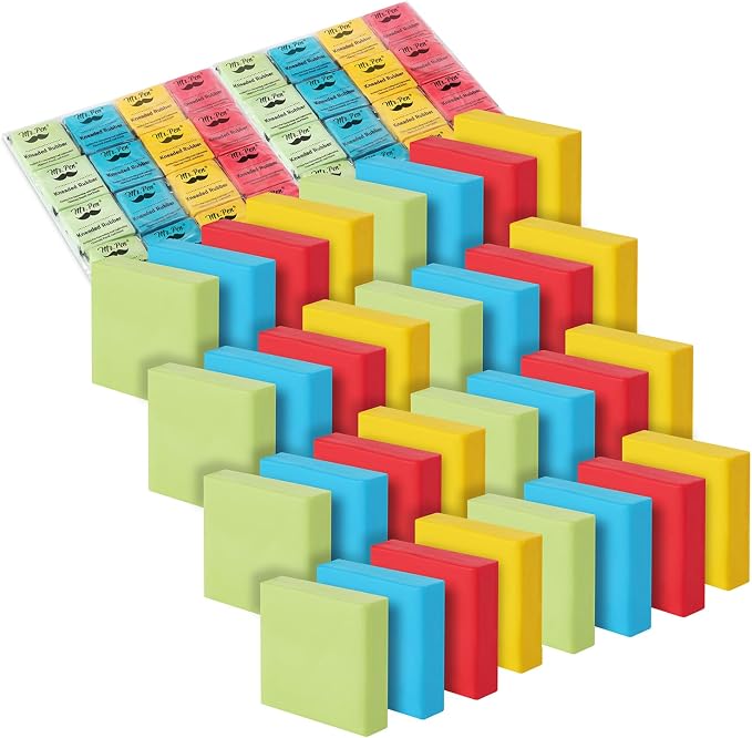 Mr. Pen- Kneaded Erasers, 1.4"x1.37", 32 Pack, Colorful | Soft Moldable Art by MrPen