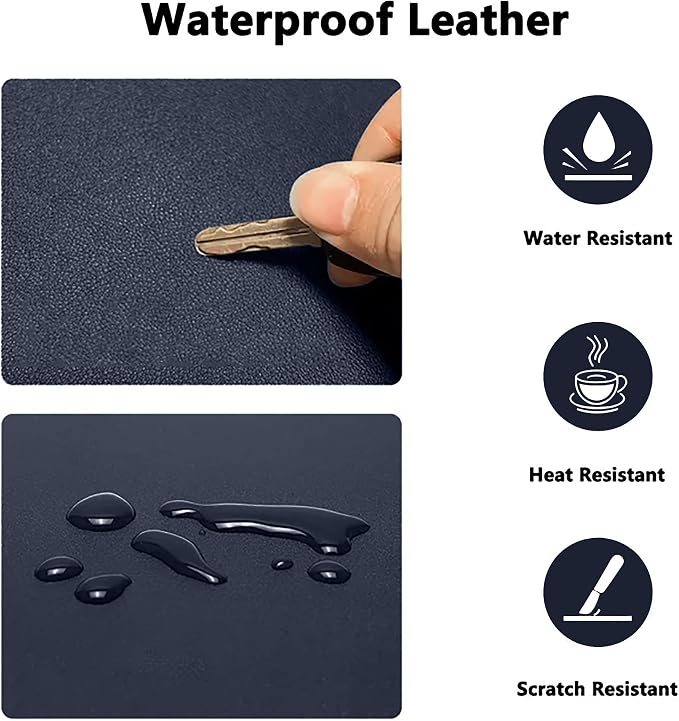 PU Leather Desk Pad Protector Gaming Mouse Pad Non Slip Desk Mat - Image 2