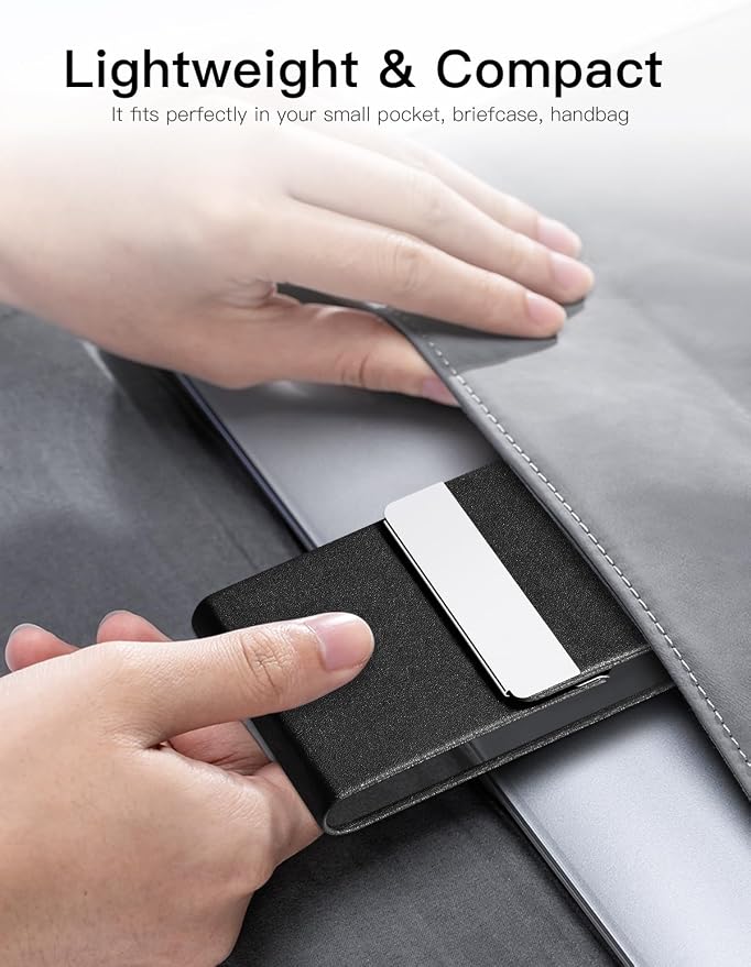 Padike Professional Business Card Holder PU Leather Business Card Case Name - Image 6