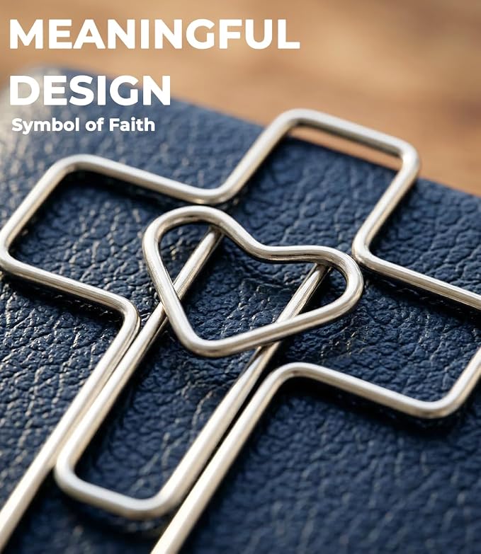 60PCS Silver Heart Cross Paper Clips - Image 3