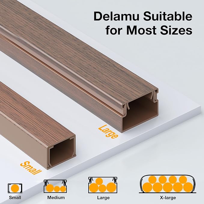 Delamu 157in Cord Covers for Wires on Wall, One-Cord Cord Hider, TV Cord Hider - Image 5