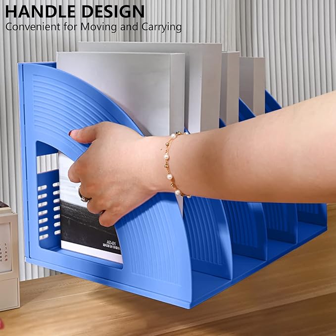 SAYEEC File Holder Storage Folder 4 Compartment Standing Desktop Hollow - Image 3