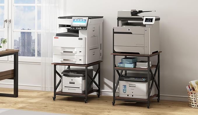 Fannova 23.6 x 23.6 Inches Large Printer Stand, 3 Tier Square Printer Table - Image 9