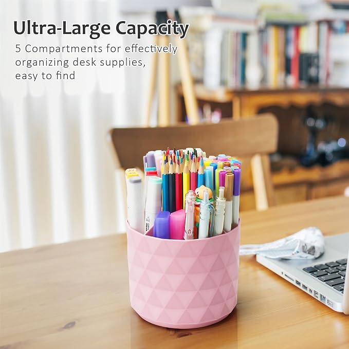 Desk Organizer, 360-Degree Rotating Pencil Pen Holders - Image 2