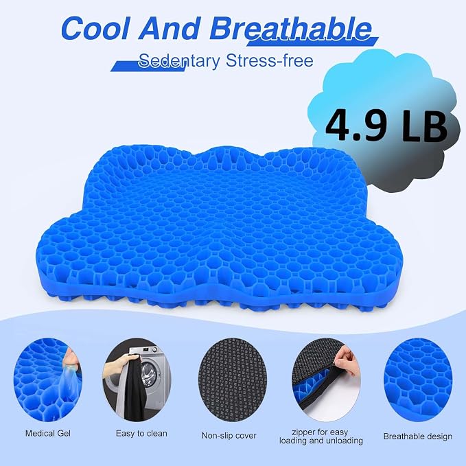 Thicken 19.7in Seat Cushion, Gel Seat Cushion - Image 4