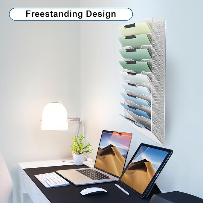 EASEPRES 10 Pocket Mesh Hanging Wall File Organizer, Wall Mounted Mail Paper - Image 7