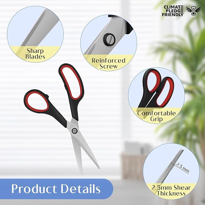 3 Pack Heavy Duty Scissors, 8.3"Stainless Steel Scissor - Image 3