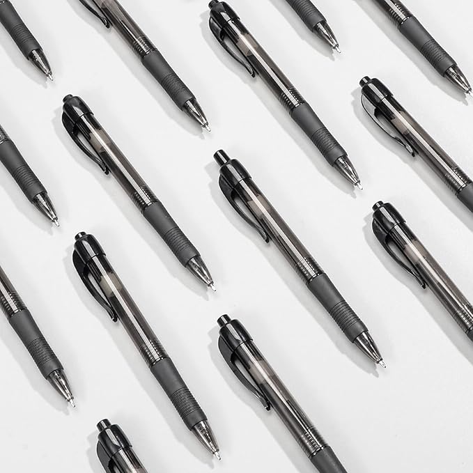 deegtran Pens Bulk, 50 Pack No Bleed Black Ink Click Pens - Image 5