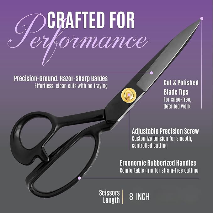 Professional 8 Inch Sewing Scissors - Image 2