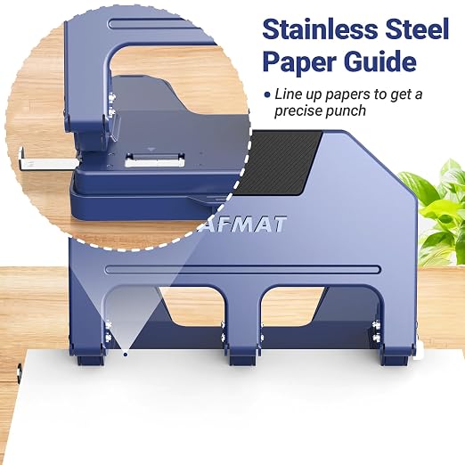 AFMAT 3 Hole Punch, 9/32" Holes, 40-Sheet 3 Hole Puncher - Image 5