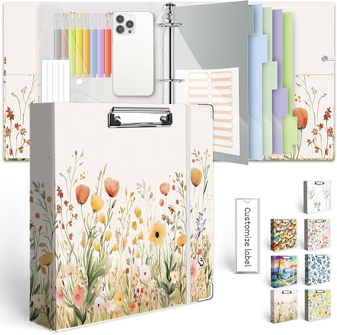 3 Ring Binder 2 Inch for 8.5"x11" Paper, Three Ring Binders by KLLVE