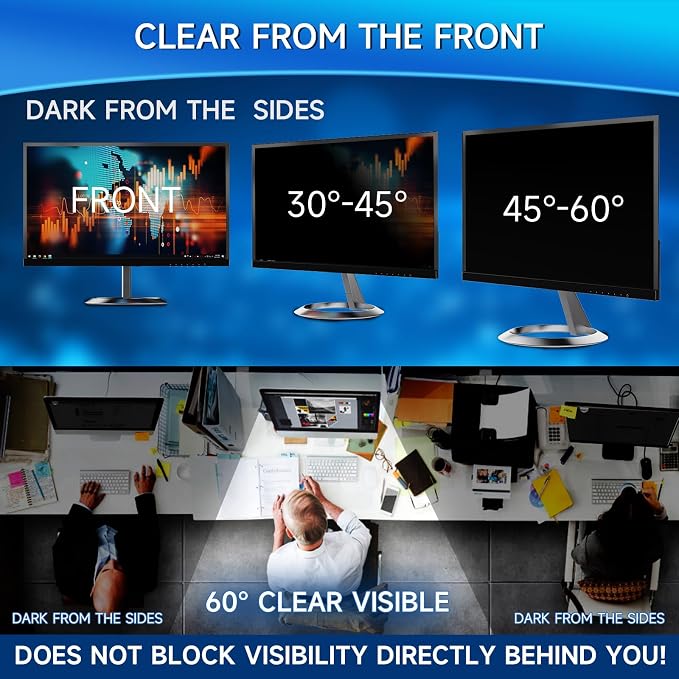 Magicmoon 2-Pack 24 Inch Computer Privacy Screen Filter, Anti-Spy/Glare - Image 3