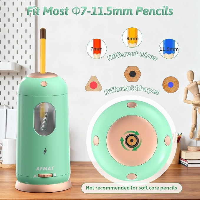 AFMAT Electric Pencil Sharpener, Auto in & Out, Fully Automatic Pencil Sharpener - Image 3