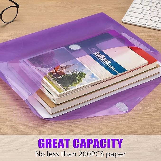Sooez 50 Pack Plastic Envelopes File Folders, Plastic Folders - Image 4