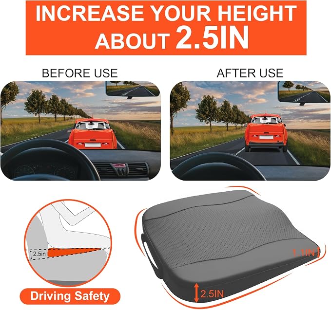 Lofty Aim Car Seat Cushion, Comfort Memory Foam Car Cushions - Image 4