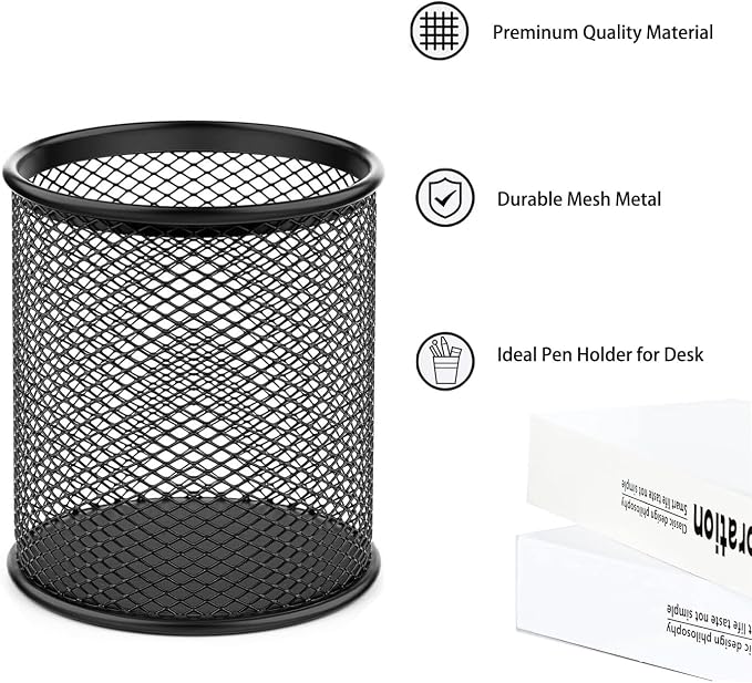Pen Holder Mesh Pencil Holder Metal Pen Holder Cup Pencil Cup Holder - Image 5