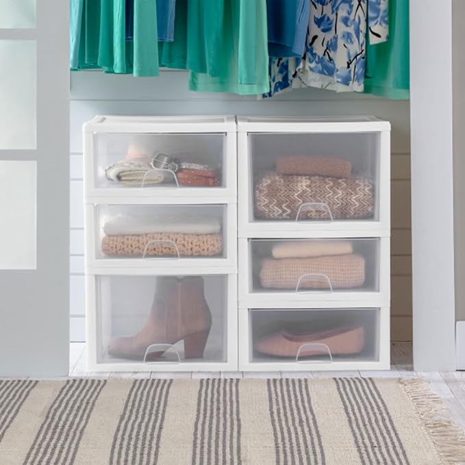 Sterilite 4-Pack Stacking Drawer, 27 Quart, Accessories, and Linens - Image 2