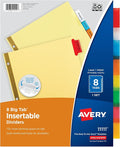 Avery Insertable Dividers for 3 Ring Binders, 8 Tabs per Set, Buff Paper by Avery