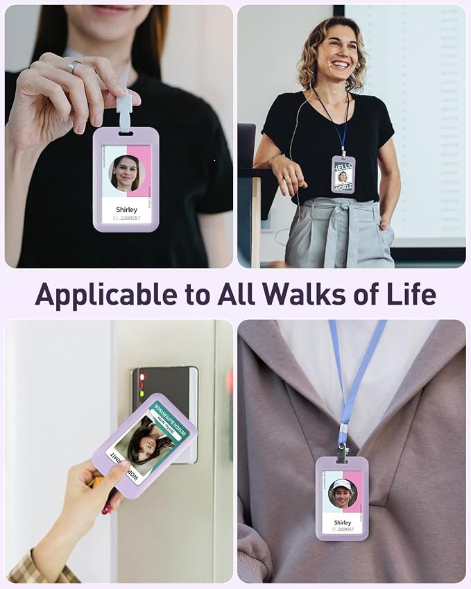 Uniclife 1 Pack Sliding ID Badge Holder Vertical Hard Plastic Case - Image 5