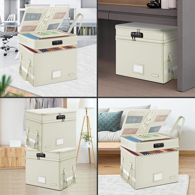 DocSafe File Box with Lock, Large Portable Home Office Filing Box - Image 3