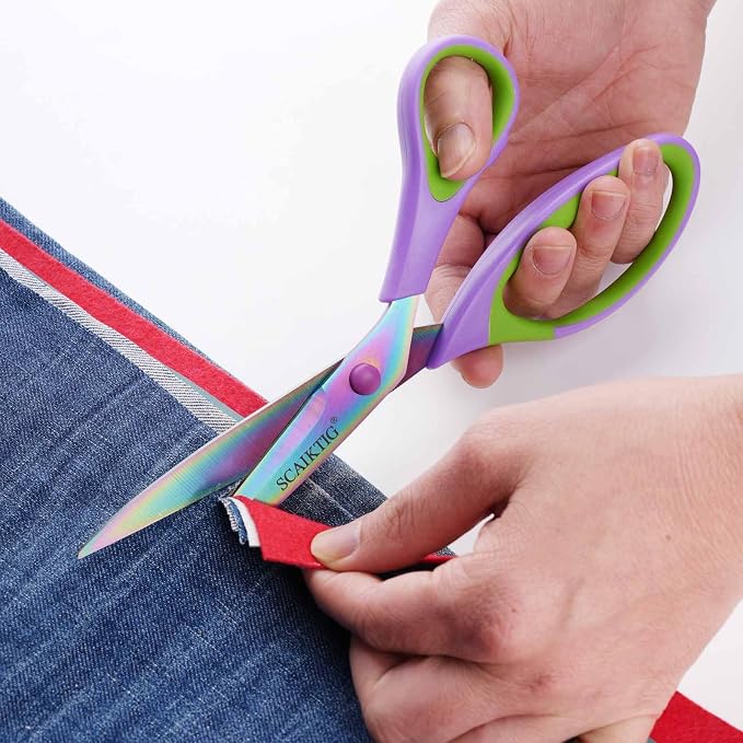 Scissors All Purpose, Sharp Titanium Blades Shears, Rubber Soft Grip Handle - Image 2