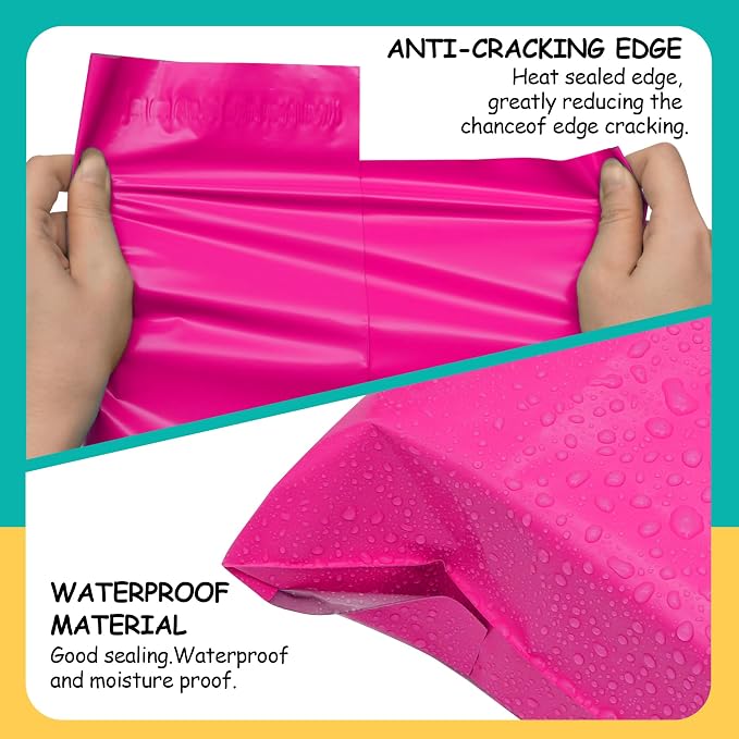 Poly Mailers 12x15.5 inch 50 Pcs, Rose Red Plastic Mailing Envelopes - Image 4
