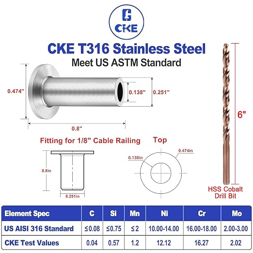 CKE 50 Pack T316 Stainless Steel Protector Sleeves - Image 3
