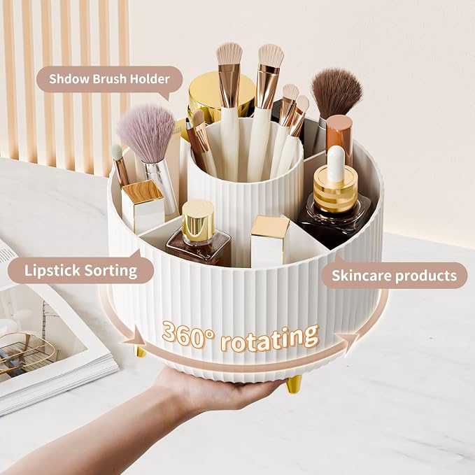 fanado 360° Rotate Makeup Brush Holder Organizer, Makeup Organizers Countertop - Image 2