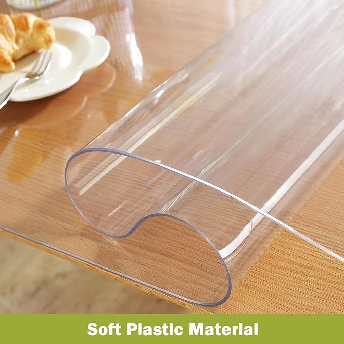 OstepDecor Clear Table Cover Protector 24 x 46 Inch, 1.5mm Thick Plastic Table - Image 3