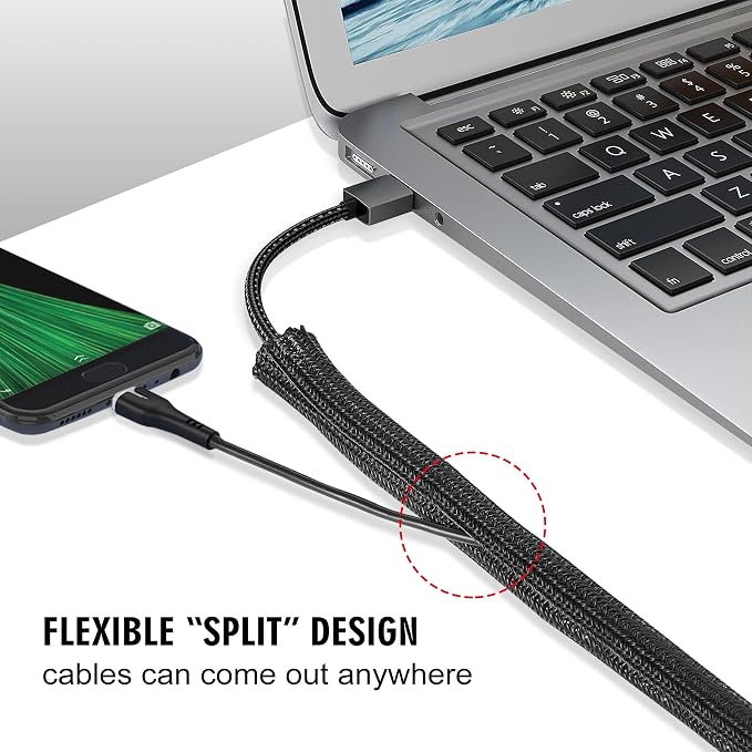 10ft x 1 inch Cable Sleeve Split Wire Loom Tubing - Image 3