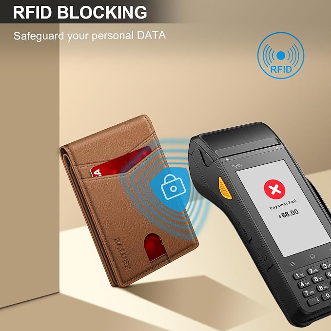 Wallet for Men Slim RFID Blocking Leather Credit Card Holder Wallet for 14 Cards - Image 4