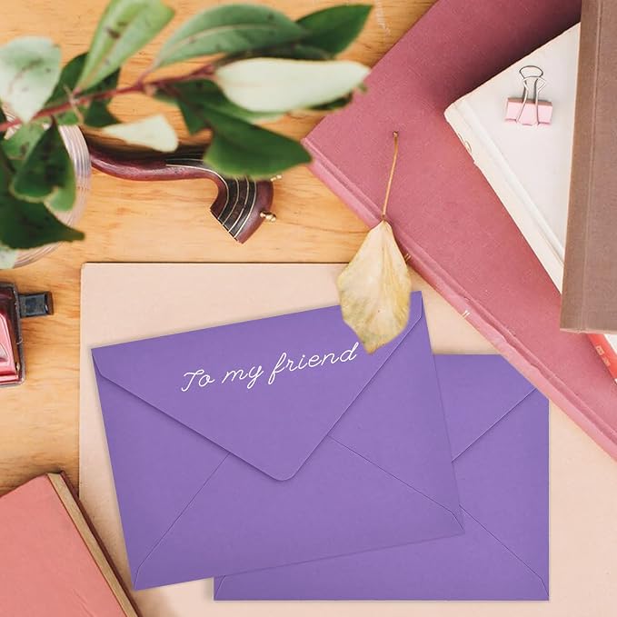 200 Pack A7 Envelopes, Dark Purple Greeting Card Envelopes Self Seal, 5.24 x - Image 2